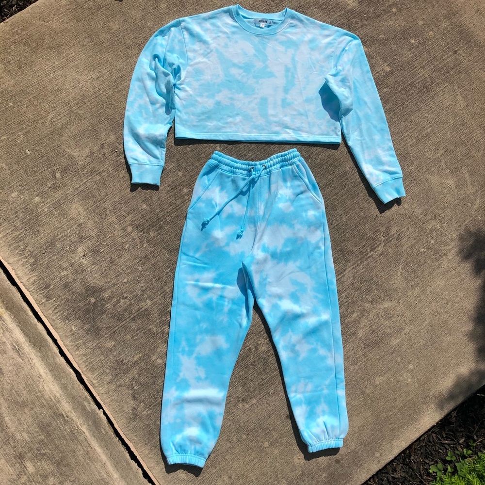 Custom dyed tie dye sweats top/bottom set - Picture 2 of 9